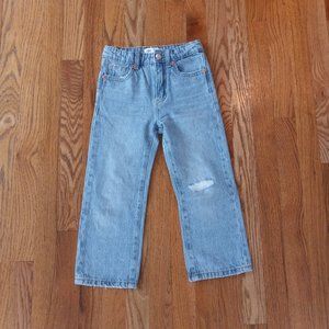 Zara Kids Straight High Waisted Ripped Jeans